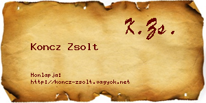 Koncz Zsolt névjegykártya